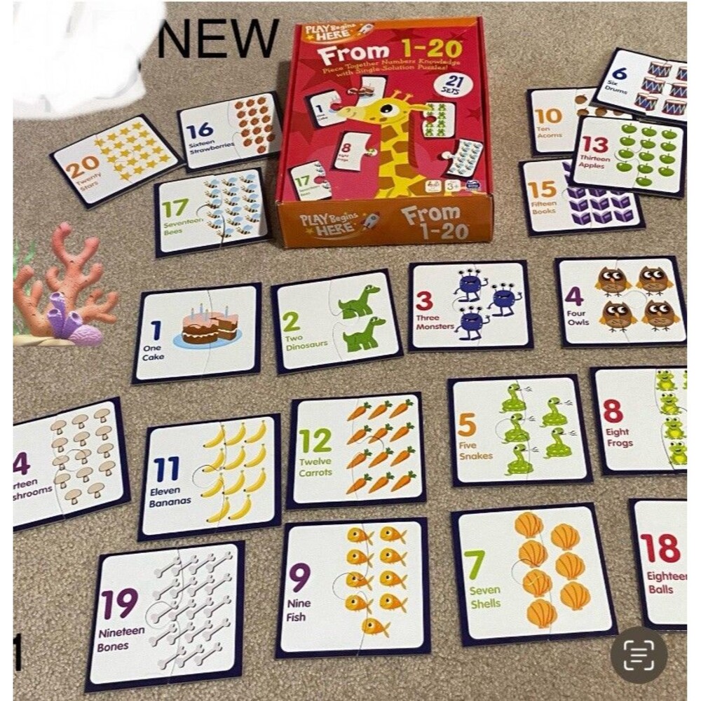 Spin Master Play Begins Here From 1-20 Number Puzzle Sets - New